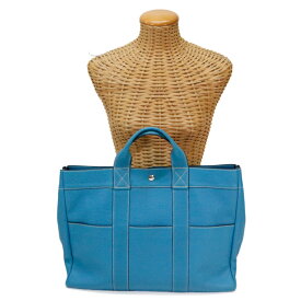 【Bランク】 エルメス HERMES フールトゥ MM トゴ (レザー) SV金具 □G刻印 ハンドバッグ ブリーフケース ビジネスバッグ メンズ レディース ブルージーン (ブルー) 正規品 中古 mcb07008