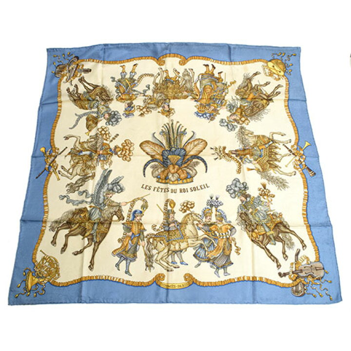 楽天市場】エルメス HERMES カレ90 スカーフ シルク LES FETES DU ROI 