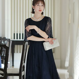 パーティードレス ワンピース 結婚式 お呼ばれ ドレス 服装 フォーマルドレス 大人 フォーマル 服 上品 大きいサイズ 20代 30代 40代 春 夏 秋 冬 パーティドレス 体型カバー ファッション 袖あり 袖付き 袖 総レース レース 半袖 かっこいい ぽっちゃり