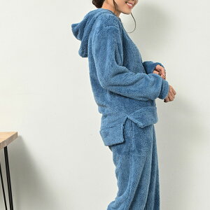 レディース ルームウェア 部屋着 パーカー パンツ ボトムス セットアップ ナイトウェア 寝間着 無地 長袖 上下セット 大きいサイズ 体型カバー 可愛い 大人可愛い ゆったり かわいい 2点セッ