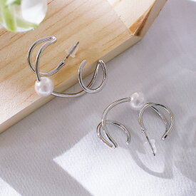 パール ピアス レディース アクセサリー アクセ 結婚式 耳飾り パールピアス pearl ビジュー お呼ばれ パーティー 20代30代40代50代 イヤリング ファッション コーディネート ドレス ワンピース フォーマル 大人 デイリー 上品 同窓会 パズルリング ゴールド シルバー