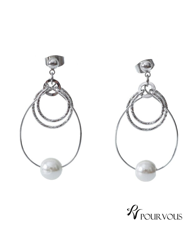 楽天市場】パール フープ ピアス 耳飾り アクセサリー パール ゴールド  