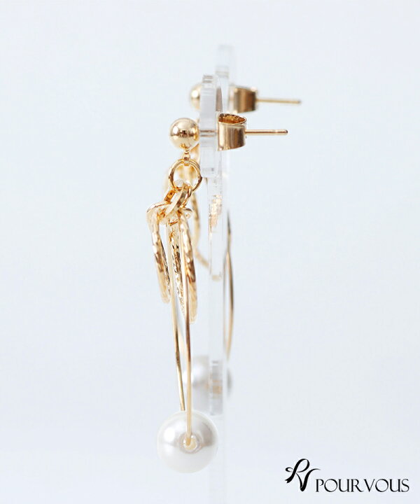 楽天市場】パール フープ ピアス 耳飾り アクセサリー パール ゴールド  