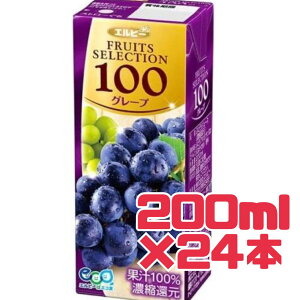 �O���[�v �W���[�X �y�O���[�v100�z 200ml 24�{ �ܖ�����2026�N1��9�� �G���r�[ �t���[�c�Z���N�V���� �ʏ`100% ���p�b�N �t�[�h���X �H�i���X �t�[�h���X �팸 �G�R�C�[�g �������� �ň��l ���� 