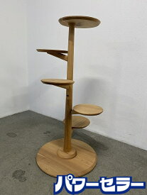 &CAT KINOBORI キャットタワー 高さ125cm くるみ無垢材 ナチュラルモダン ネコ オブジェ インテリア ペット 中古家具 店頭引取歓迎 R10562