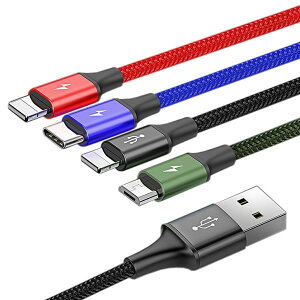 [dP[u 4in1 iPhone Type-C MicroUSB Lightning Android }[d X}[gtH ^Cv C P[u ҂ݍ iC PR-BA-4IN1CABLEy[ z