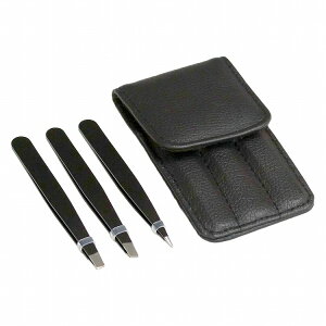 毛抜き ピンセット ステンレス ケース付き 眉毛 ツイーザー 毛抜きセット 3本セット 先細 先平 ムダ毛処理 眉毛 お手入れ 毛抜きセット PR-PINMAYU3 【メール便 送料無料】