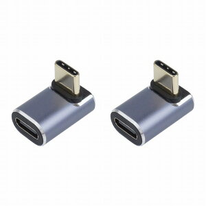 Type-C 変換 アダプタ 2個セット USB 4 L字型 L型 90度 変換コネクタ 角度変換 最大 100W 充電 データ転送 上下 左右 スマートフォン パソコン PR-UA006-2ST【メール便 送料無料】
