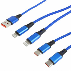 4in1 [dP[u Type-C Lightning Iׂ 2^Cv v5A P[u 1.2m iC }[d X}[gtH X}z Android ^Cv C PR-UTC05y[ z