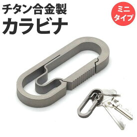 【動画あり】 カラビナ チタン合金 ミニタイプ 小型 楕円形 キーホルダー 鍵 カギ ミリタリー 軽量 アウトドア 耐荷重25Kg アクセサリー PR-MINIOBLONG【メール便 送料無料】