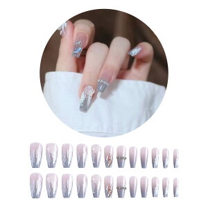 ネイルチップ 24枚セット セルフネイル パーツ ショート ロング デザインチップ ジェルネイル ニュアンスネイル ネイル チップ プチプラ 簡単 かわいい PR-NAIL24CHIP02【メール便 送料無料】