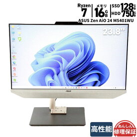 中古パソコン 一体型 ASUS Zen AiO 24 M5401WU Windows11 RYZEN7 5700U 1.8GHZ メモリ16GB 750GB SSD128GB 23.8インチ Office付き Webカメラ 無線LAN Bluetooth 3ヶ月保証 wd2715 中古