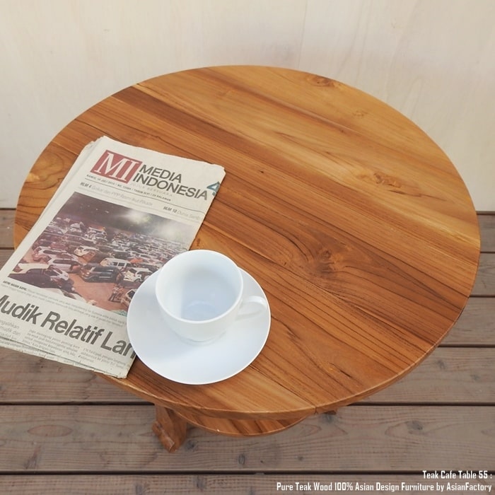 楽天市場】チーク材のカフェテーブル NA 55cm ナチュラルブラウン 