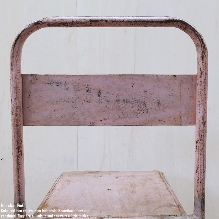 楽天市場アイアンチェア ピンク 鉄製 スツール 椅子 いす スチール