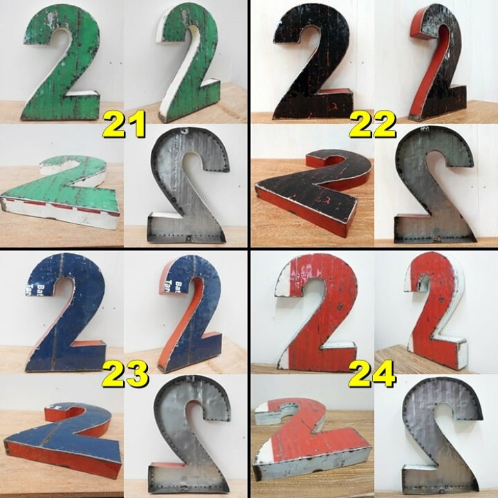 楽天市場】スチール製 数字 ナンバー オブジェ『2』高さ50cm 大きい 