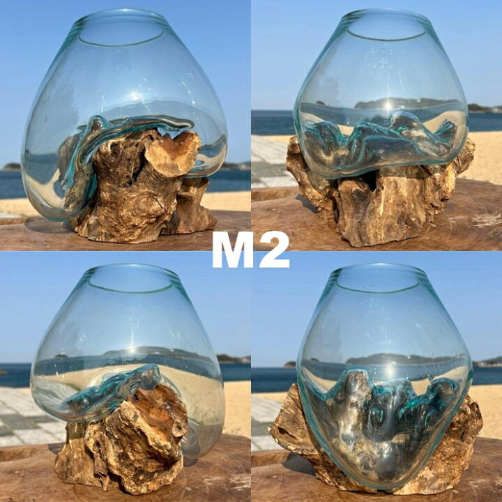楽天市場】選べる 流木ガラスオブジェ 大きい M24 花瓶 アクアリウム 