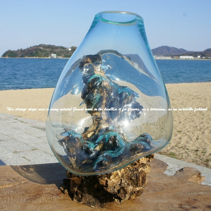 神奈川のガラスのワークショップ：天然シーグラスを使ったフォトフレーム（Ｌ版サイズ）作り | Craftie(クラフティ) ヴィンテージ加工BEACHブルー木製ガラスフレーム