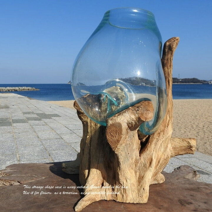 楽天市場】選べる 流木ガラス オブジェ 大きい SR30 花瓶 アクアリウム 