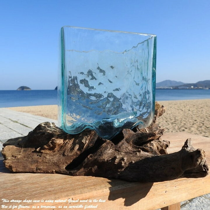楽天市場】選べる 流木ガラスオブジェ SQ15 花瓶 アクアリウム 
