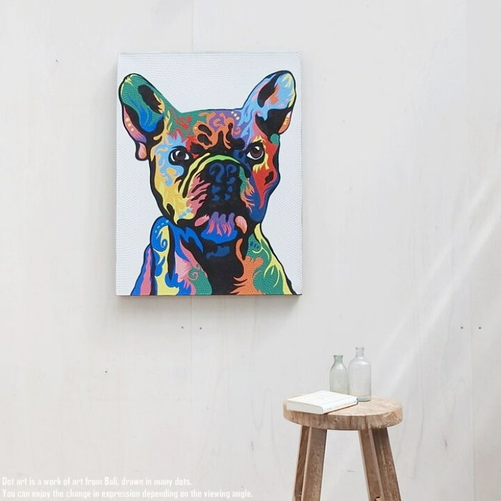 楽天市場】ドットアート 60cm × 80cm フレンチブルドッグ ドットペイン 