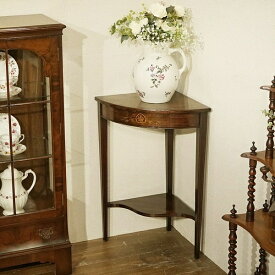 英国イギリスアンティーク家具 コーナースタンド 象嵌(インレイ) 飾り棚 ローズウッド A923