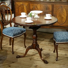 英国アンティーク家具 ラウンドテーブル Tilt-Top Table ティルトップテーブル 丸 コーヒーテーブル マホガニー材 A995