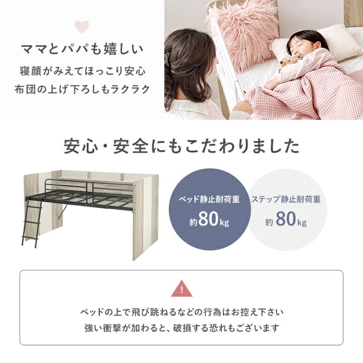 楽天市場】システムベッド［ロフトベッド＆デスク＆ラック 3点セット 