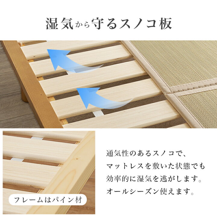 楽天市場】【レビューで特典あり】高さ3段階すのこベッド＆畳 