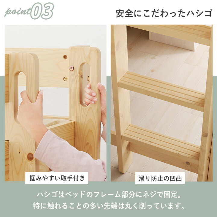 楽天市場】【19日20時〜☆最大10％クーポン有】ロフトベッド ロー 