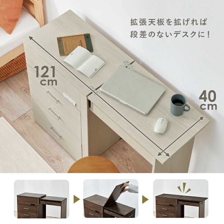楽天市場】【お得クーポン配布中】3WAY ドレッサーデスク (ドレッサー 