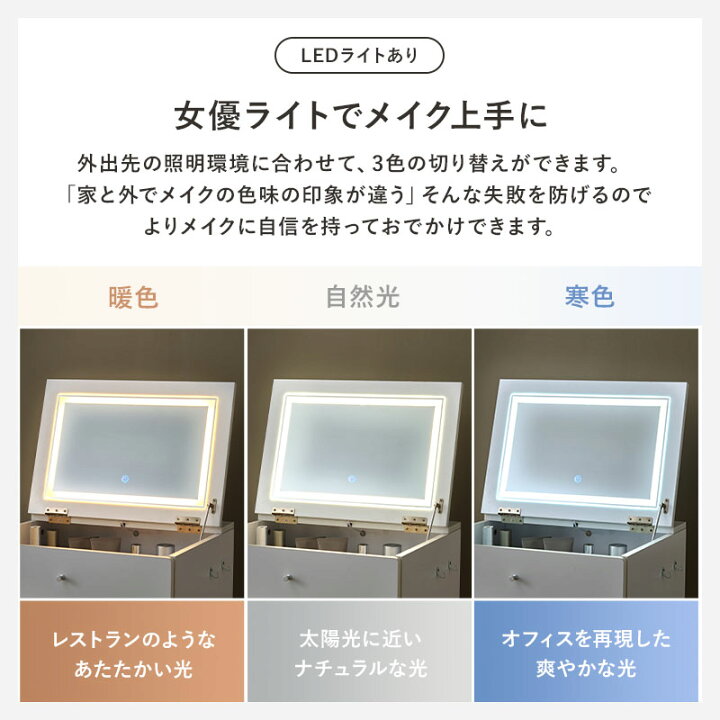 楽天市場】コンセント付きドレッサーデスクSET 幅50cm(ドレッサー 