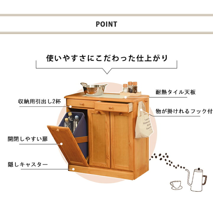 楽天市場】【土日限定☆3％クーポン有】キッチン3分別ダストボックス 