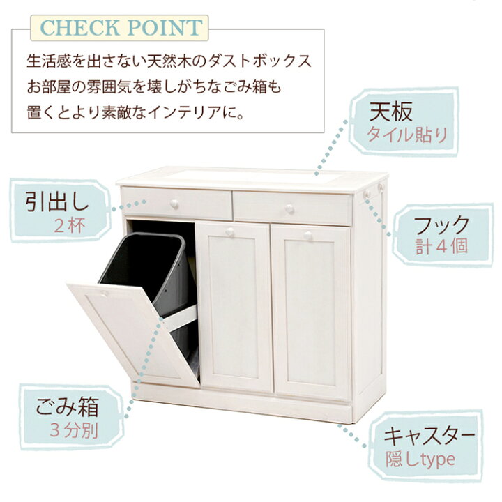 楽天市場】キッチン3分別ダストボックス（25L×3個）【完成品 
