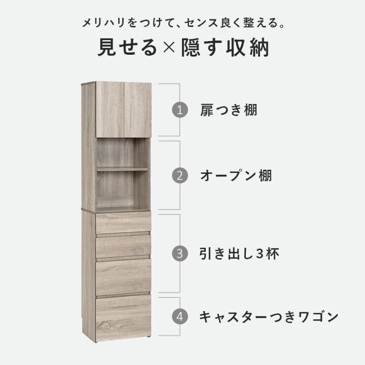 楽天市場】隙間収納 幅41/59cm【Tall】トール（すきま収納 ラック 