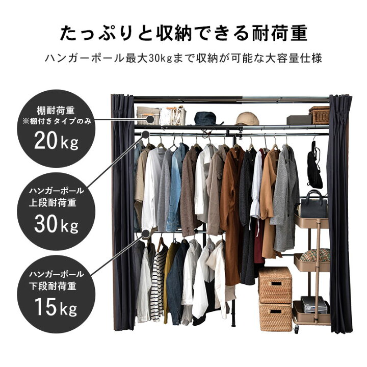 楽天市場】【12月限定☆エントリーでP10倍】伸縮式クローゼット 