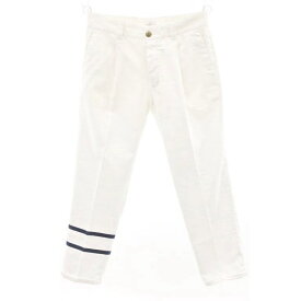 【新品アウトレット】ピーティーゼロウーノ PT01 FORWARD Style：05 コットンリネン ライン スラックスパンツ ホワイト×ネイビー【サイズ34】【WHT】【S/S】【状態ランクN-】【メンズ】【10999-955420】[APD]