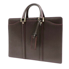 【中古】ダックス DAKS 型押しレザー ブリーフケース ダークブラウン【W39.5×H30×D8.5】【BRW】【S/S/A/W】【状態ランクA】【メンズ】【11201-956069】