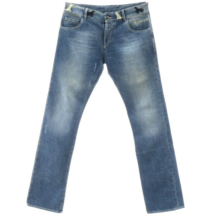 楽天市場】【中古】ハイドロゲン HYDROGEN 加工 デニムパンツ ブルー 
