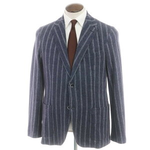 【ポイント10倍】【新品】チルコロ1901 CIRCOLO 1901 ストライプ柄 コットンジャージー 2つボタン ジャケット ダークネイビー【サイズ52】【NVY】【S/S】【状態ランクN】【メンズ】【10102-955772】