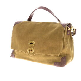 【新品】ザネラート Zanellato リネン×レザー ポストマンバッグ POSTINA L ポスティーナ ショルダーバッグ オーカー×ブラウン【W40×H24.5×D18】【BRW】【S/S/A/W】【状態ランクN】【メンズ】【11202-955688】[2111CPD]