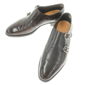 【中古】ジョンロブ JOHN LOBB カーフ レザー ホールカット ダブルモンクストラップ ドレスシューズ ブラウン【サイズ7 1/2 E】【BRW】【S/S/A/W】【状態ランクC】【メンズ】【11101-955623】