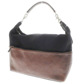 【中古】ダニエル＆ボブ Daniel＆Bob キャンバス シボ革 2way ショルダーバッグ ブラック×ブラウン【W46×H30×D14】【BLK】【S/S/A/W】【状態ランクC】【メンズ】【11202-955615】[2112DPD]