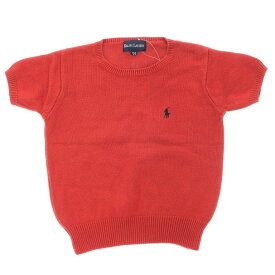 【中古】ラルフローレン Ralph Lauren コットン 半袖クルーネックニット ダークオレンジ【サイズ130】【ORG】【S/S】【状態ランクB】【キッズ】【50102-955597】[2205DPD]