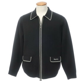 【中古】シュプリーム Supreme 2020年秋冬 Checkerboard Zip Up Sweater 襟付 ジップアップニット ブラック【サイズM】【BLK】【A/W】【状態ランクA】【メンズ】【10802-955421】