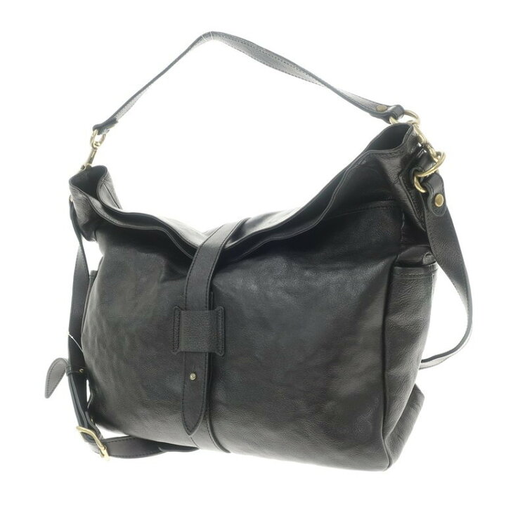 楽天市場】【中古】ガンゾ GANZO レザー ショルダーバッグ ブラック 