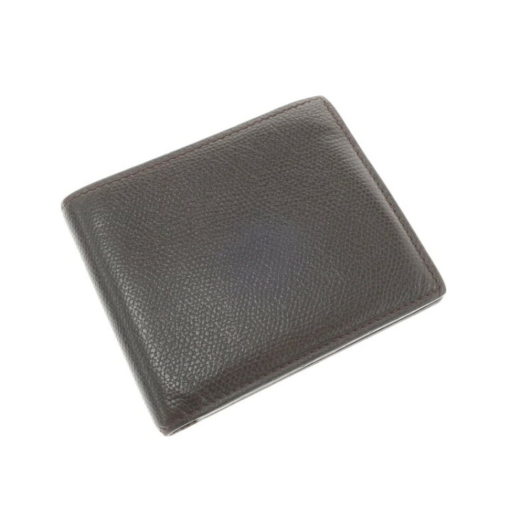 新品】Valextra レザー二つ折り財布札入れダークブラウン