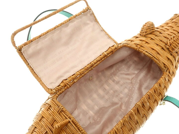楽天市場】【中古】ケイトスペード kate spade ワニ型 籐 カゴバッグ 