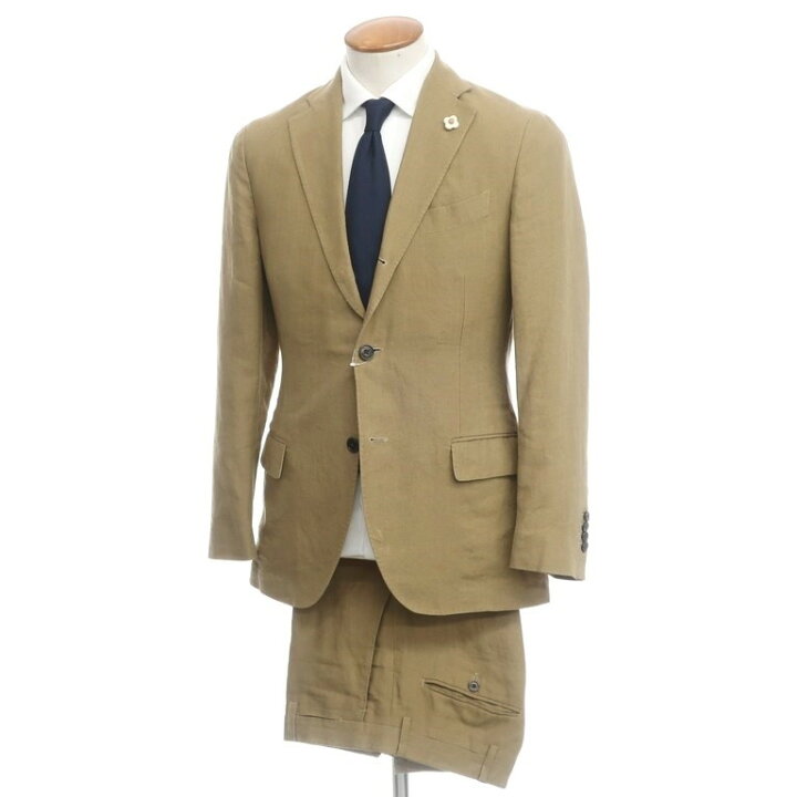 楽天市場】【中古】ラルディーニ LARDINI リネン 3Bスーツ オーカー 