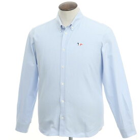 【中古】メゾン キツネ MAISON KITSUNE オックスフォードコットン ボタンダウンシャツ ライトブルー【サイズ41】【BLU】【S/S/A/W】【状態ランクB】【メンズ】【10602-955349】