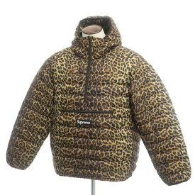【中古】シュプリーム Supreme 2021年秋冬 Micro Down Half Zip Hooded Pullover レオパード柄 ダウンブルゾン ベージュ×ブラウン×ブラック【サイズL】【BEI】【A/W】【状態ランクC】【メンズ】【10201-955305】